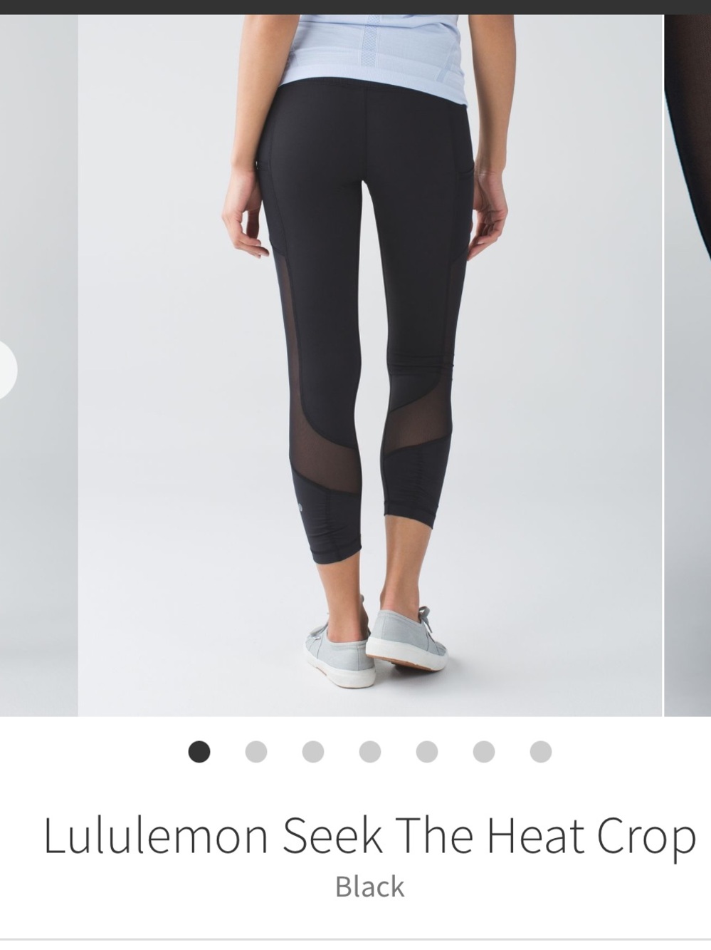 🍋 LULULEMON Black Seek The Heat Mesh Detail Crops